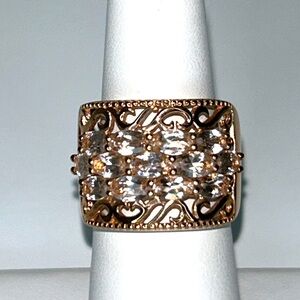 NWOT Designer Chuck Clemency NYC Rose Gold Plated Sterling Silver Morganite Ring